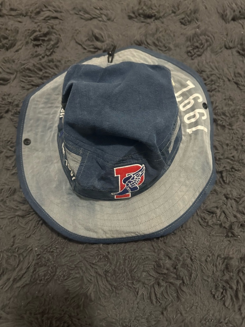 Polo by Ralph Lauren Denim Mens Bucket Hat with Red 'P' Patch